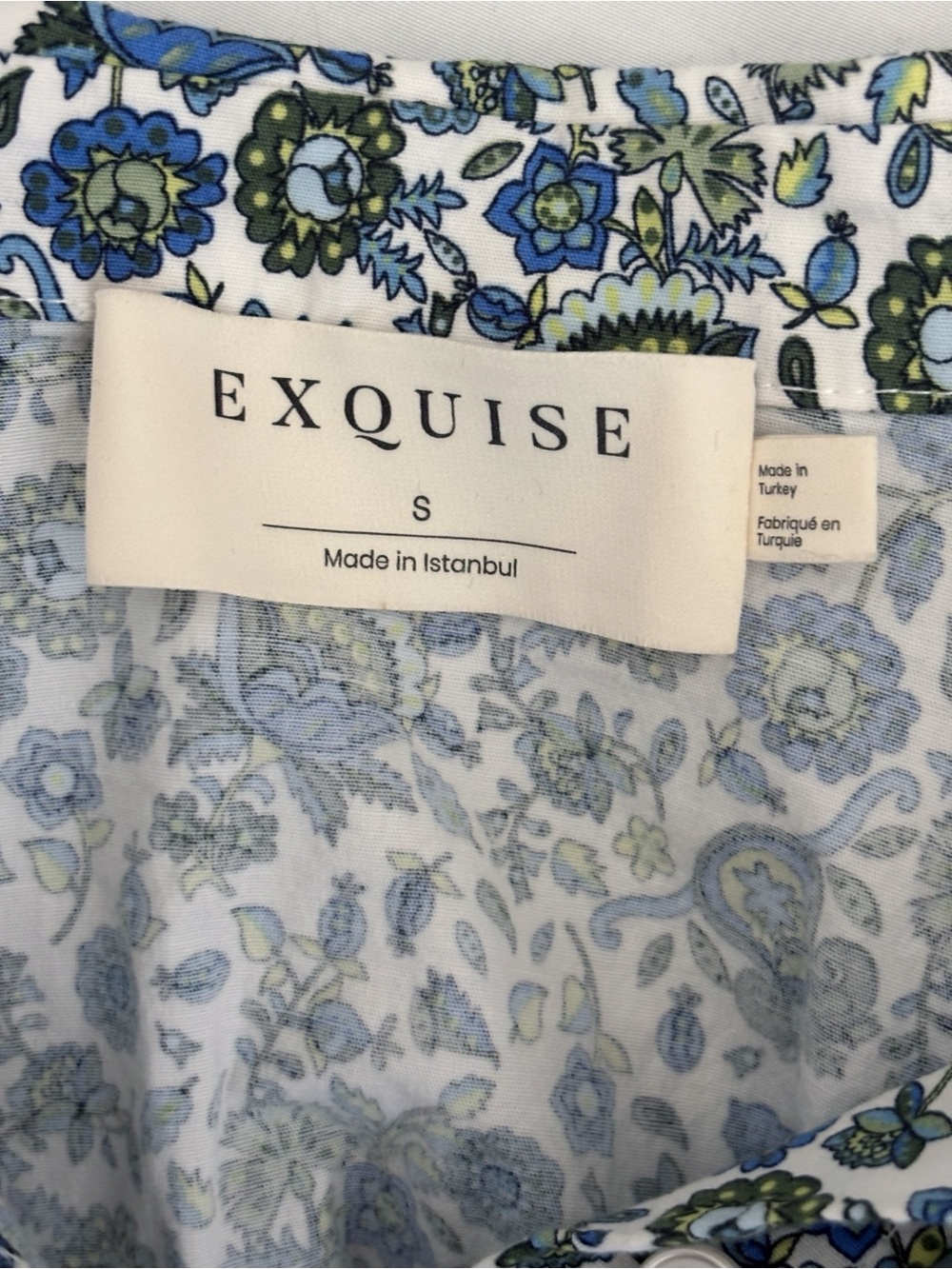 Anthropologie Exquise Blue Floral Tobie Mini Shirt Dress Small Summer Boho - Picture 7 of 10